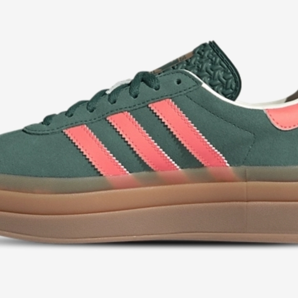 Adidas Gazelle Bold Teal and Coral Sneakers Womens Sz 8.5 M 7 - Picture 2 of 3